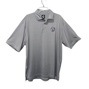 FootJoy Golf Polo Mens‎ XL Grey Poly Spandex 2014 US Open Pinehurst No 2 Stripe
